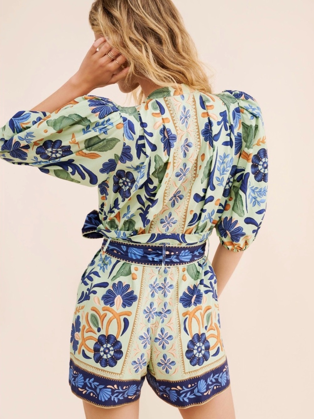 Farm Rio green ornamental romper - Picture 2 of 5